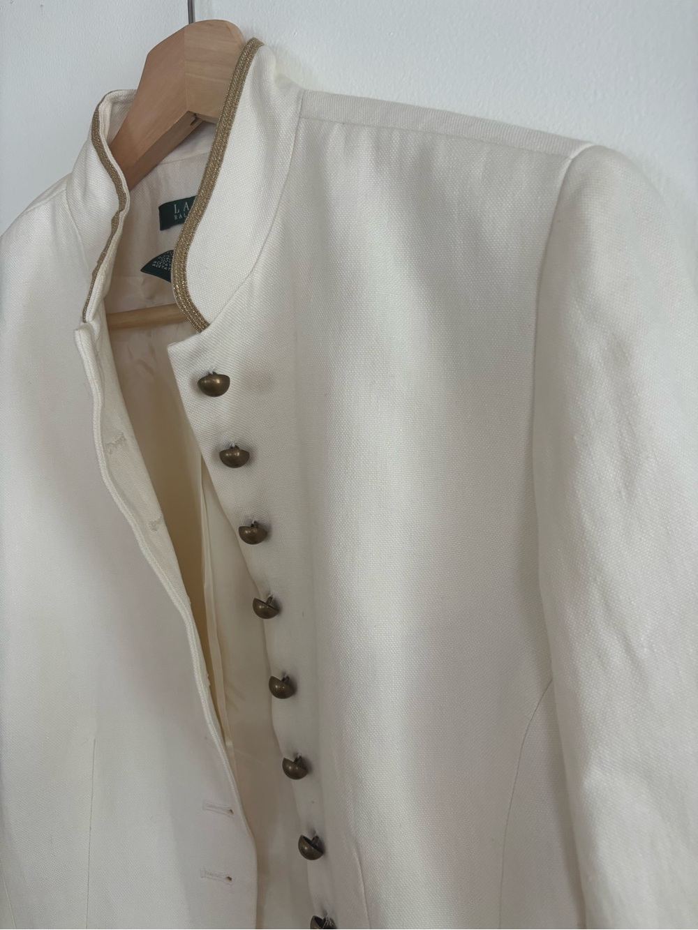 Lauren Ralph Lauren vintage Military inspired linen blazer sz 12 - Picture 6 of 9